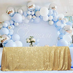 Gold Tablecloth, 60X102 Inch Sequin Rectangle Table Cover for Valentines Cake Dessert Exhibition Party Birthday Events