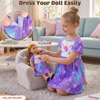Doll & Girl Matching Nightgown for 18" Doll Clothes Accessories | Doll Not Included, Doll Clothes for 18 Inch Dolls, Birthday Christmas Gift, Soft Breathable Stretch Fabric, Knee Length
