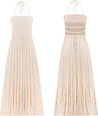 Womens Summer Boho Sexy Backless Long Dresses