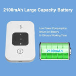 Mobile Hotspot, Portable Travel Router Supports 10 Users at the Same Time, Pocket Device with 2100Mah Large Battery, for Secure Internet at Home Or
