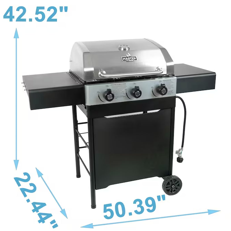 Stainless Steel 3-Burner Liquid Propane Gas Grill