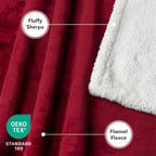 Dog Blanket for Small Medium Dogs Cats Puppies Kittens, Soft Sherpa Fleece Pet Blanket Throw, Reversible Plush Couch Cover Protector for Crate Carrier Chair, Machine Washable, 40X29, Dark Red