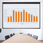 100'' 16:10 HD Projection Screen Foldable Anti-Crease Portable Projector Movie Screen Manual Pull down for Home Theater Presentation Education Outdoor Indoor Public Display, White