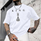 Men'S King Chess Shirt Graphic Tees Designer Printed T Shirts for Men Urban Letter T-Shirt Streetwear