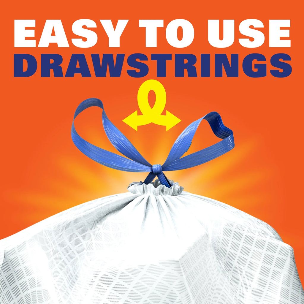 Ultra Strong 13 Gallon Trash Bags, Tall Kitchen Trash Bags, White, Fabuloso Scent, 80 Bags