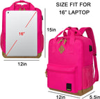 Small Carry on Travel Backpack with USB Charging Port, Lightweight Water Resistant Mini Carry-On Backpack for Men Women, Compact Personal Everyday Backpack,Rose
