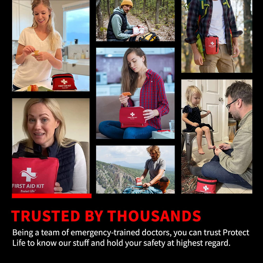 Survival First Aid Kit for Home/Business, Camping Kits 160Pcs | Mini Travel First Aid Kit | Camping Equipment | Small Kits for Car | Outdoor Emergency Survivals Pack - 160Pcs
