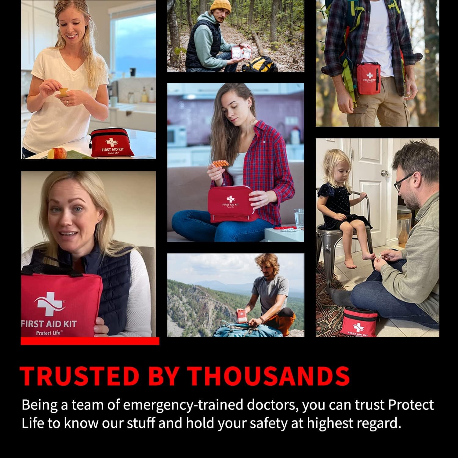 Survival First Aid Kit for Home/Business, Camping Kits 160Pcs | Mini Travel First Aid Kit | Camping Equipment | Small Kits for Car | Outdoor Emergency Survivals Pack - 160Pcs