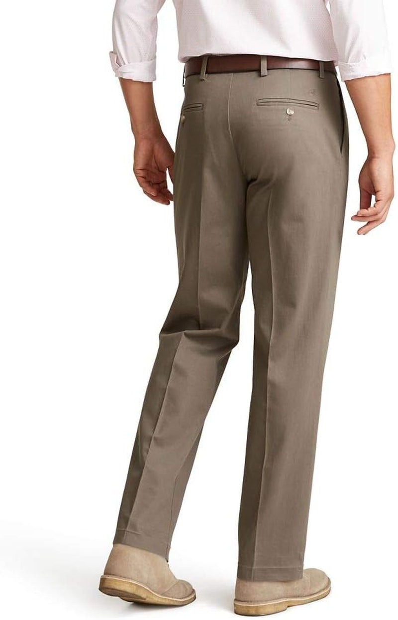 Men'S Classic Fit Signature Lux Cotton Stretch Pants-Pleated (Regular and Big & Tall)