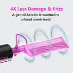 Mini Hot Comb,Dual Voltage Pressing Comb,450℉ Heat Comb Hair Straightener,Fast Heating Plug in Hot Comb,Ceramic Hot Comb Electric for Wigs,Electric Straightening Comb for Black Hair