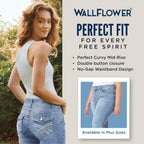 Luscious Curvy Bootcut Jeans for Women, Mid-Rise Insta Stretch Denim, Size-Inclusive Juniors Jeans
