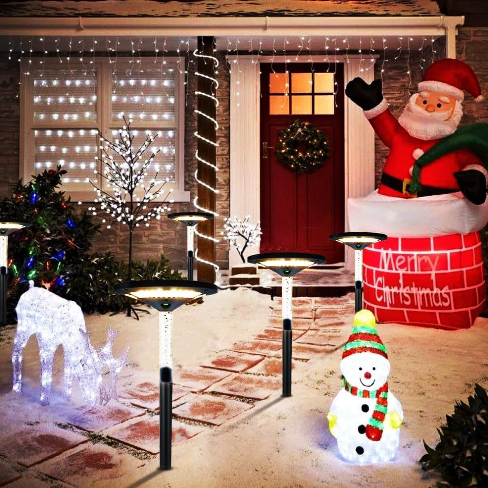 LED Garden Solar Pathway Lights，Outdoor Motion Sensor Landscape Lights for Garden Lighting, IP65 Waterproof Solar Spotlight for Yard