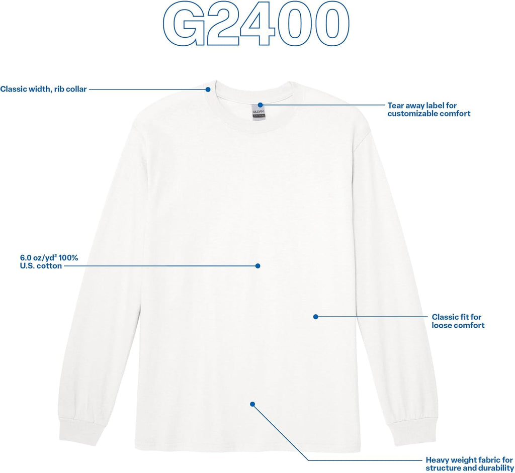 Adult Ultra Cotton Long Sleeve T-Shirt, Style G2400, Multipack