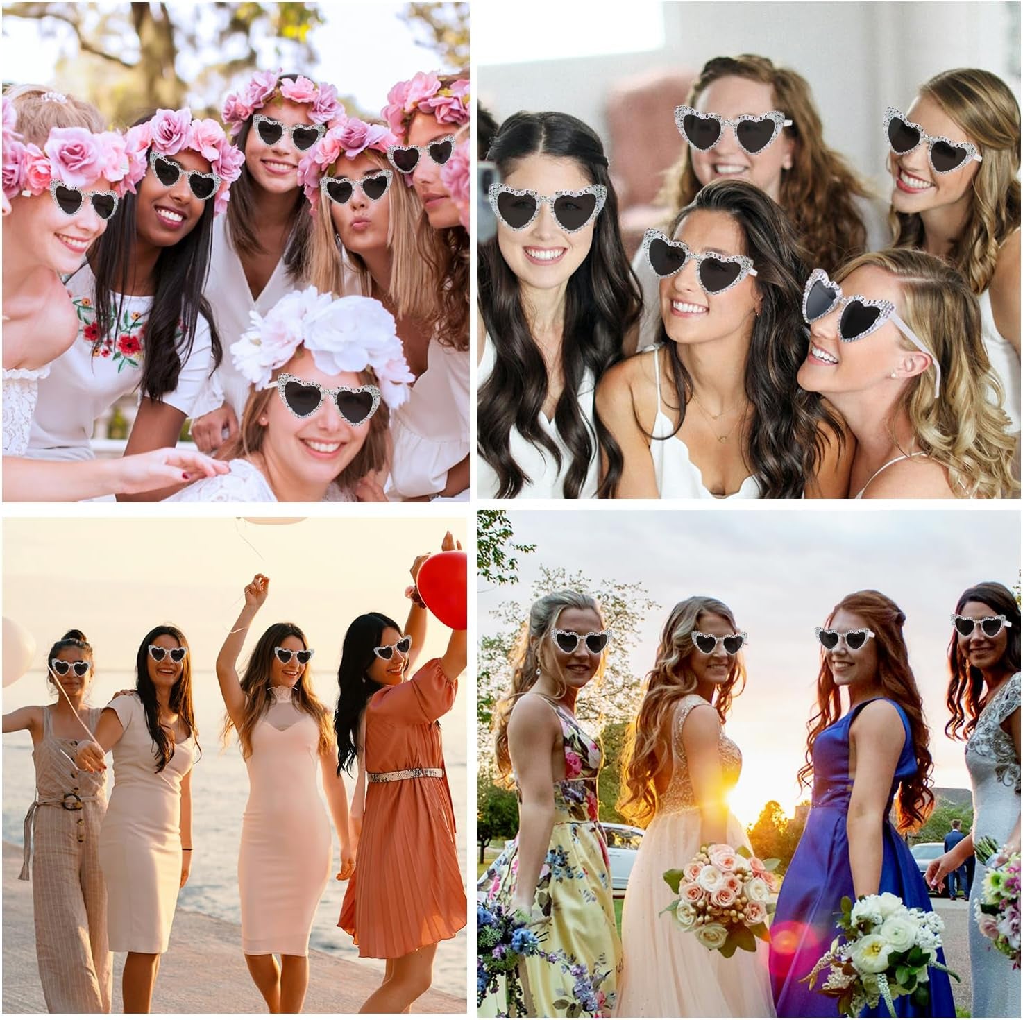 Heart Sunglasses, Bride to Be Gifts Bachelorette Party Bride Sunglasses, Cute Glasses for Women Bachelorette Party