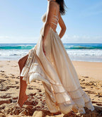 Womens Summer Boho Sexy Backless Long Dresses
