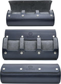 Watch Case Travel Organizer - Watch Roll Case - 3 Watch Case Display Storage - Watches Accessory Gift - Midnight Blue Leather