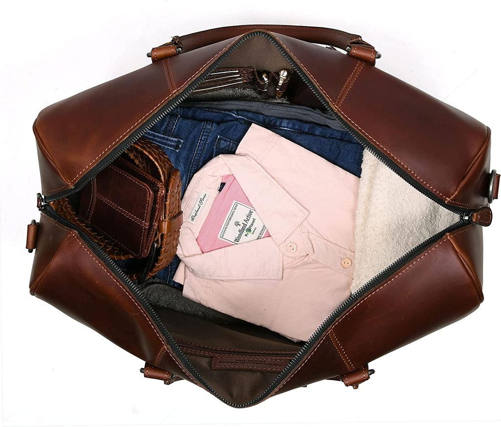 Leather Travel Duffel Bag | Gym Sports Bag Airplane Luggage Carry-On Bag | Gift for Father'S Day by Aaron Leather Goods
