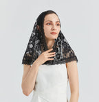 Lace Mantilla Veil Soft and Comfortable 7 Colors Spanish Style Rose Lace Veil Head Covering D Shape