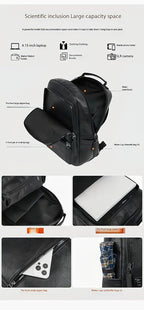 Unisex PU Leather Laptop Bag Work Business Bag Hiking Backpack Leisure Day Bag University Schoolbag (Large,Brown 2)