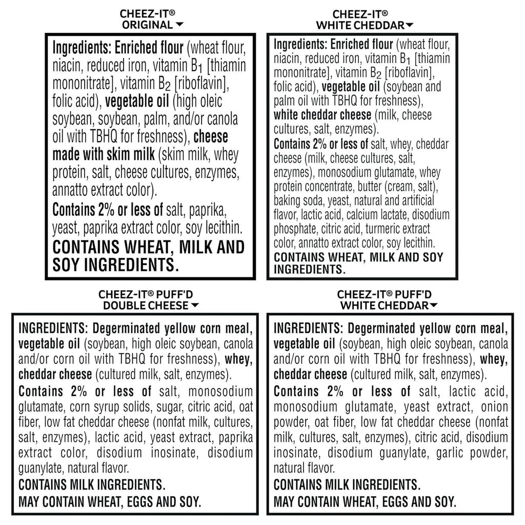 Cheese Crackers, Baked Snack Crackers, Lunch Snacks, Variety Pack (40 Pouches)