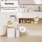 Bathroom Accessories Set - 10PC Bathroom Set, White Bathroom Set, Bathroom Accessories Set, Toilet Brush, Bathroom Trash Can & Soap Dispenser