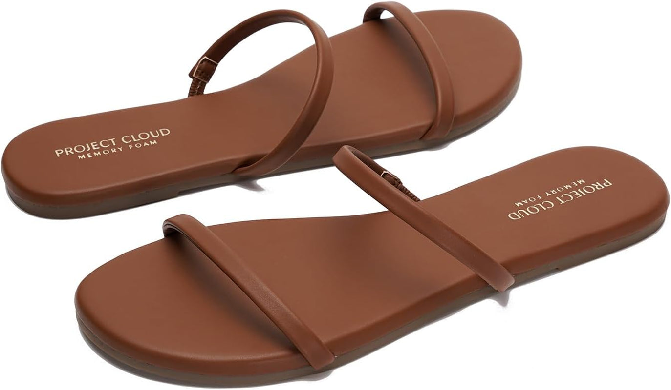 Summer Sandals for Women with Memory Foam Insole (Transition) | Memory Foam Insole; Beach Flip Flops; Non-Slip Sole; Lightweight Double Straps; Summer Sandals for Women; Everyday Comfort