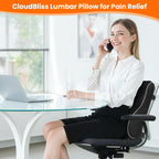 Lumbar Support Pillow, Memory Foam for Office Chair, Black | Ergonomic High-Density Memory Foam, Adjustable Straps, Washable Mesh Cover, Lower Back Support for Office, Gaming & Car Seat