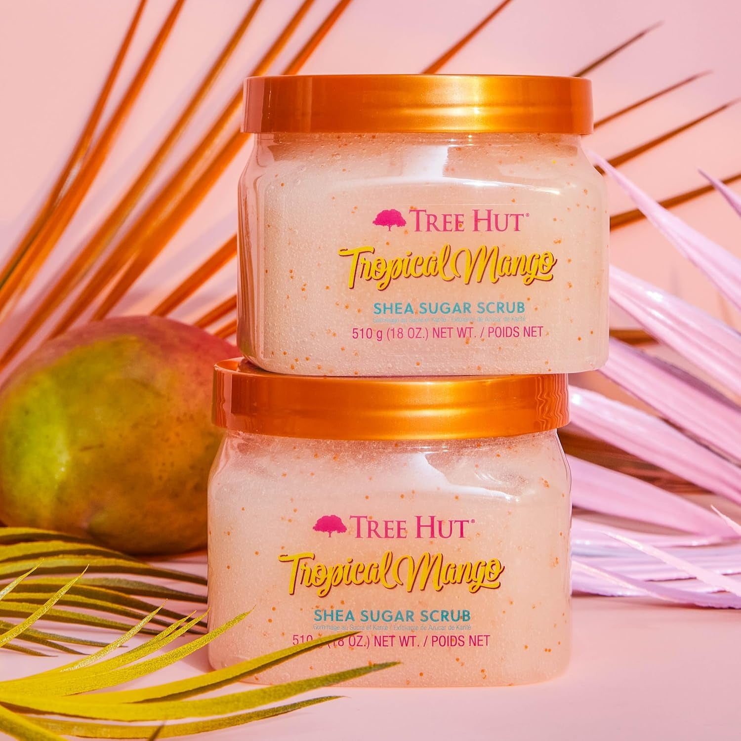 Shea Sugar Scrub Tropical Mango, 18Oz, Ultra Hydrating and Exfoliating Scrub for Nourishing Essential Body Care