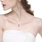 Birthday Gifts for Women 925 Sterling Silver Mom Necklace August September Birthstones Necklace Peridot Blue Sapphire and More Stones Jewelry for Her Love Heart Pendant Necklace