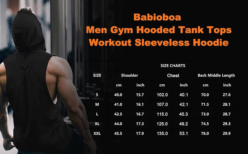 Men'S Workout Hooded Tank Tops Sports Training Sleeveless Gym Hoodies Bodybuilding Cut off Muscle Shirts