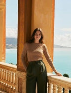 Women Crew Neck Knit Stretchable Elasticity Long Sleeve Sweater Jumper Pullover