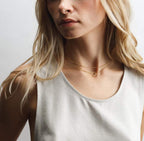 Dainty Pendant Layered Necklaces for Women | 18K Gold Plated Brass, 2-Piece Set with a Choker-Length Upper Layer, Wear Together or Separately, Refined Everyday Style