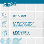 Amazon Brand -  2-Ply Ultra-Soft Toilet Paper, Septic-Safe, 24 Family Mega Rolls = 120 Regular Rolls, 308 Sheets, Unscented, Pack of 4