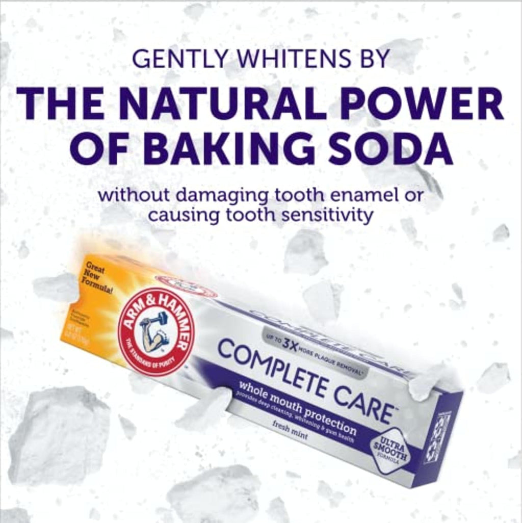 Complete Care Toothpaste, Teeth Whitening Toothpaste with Baking Soda, Fluoride, Whole Mouth Protection, Fresh Mint Flavor, 6.0 Oz (Pack of 4)