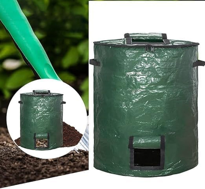Big Compost Bin Bag,80 Gallon(300L) Garden Compost Bin Bag (Green 1Pc) | Garbage Bag Bin,Compost Bag for Outdoor Garden Yard