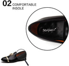 Black Leather Loafers for Men - Breathable, Flexible Slip on Mens Shoes - Perfect Party, Wedding, Birthday Mens Dress Shoes - Comfortable Rubber Sole Shoes for Men
