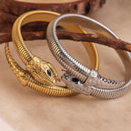 Snake Bangle Open Cuff Bracelet for Women | Cubic Zirconia, Stretch Bracelets, Sparkly, Cocktail, Evening Jewelry Gift