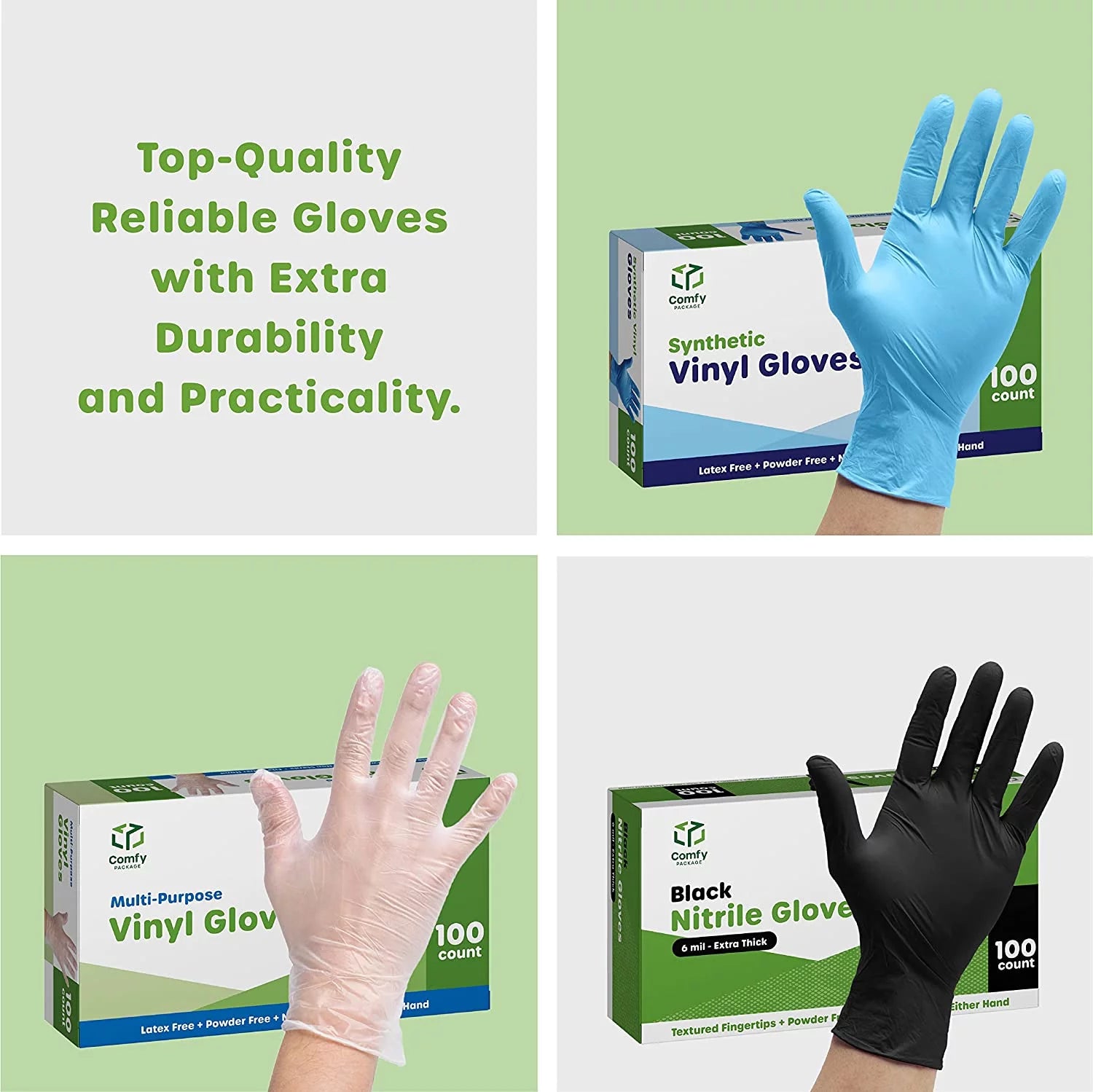 Nitrile Gloves Disposable Latex Free Cleaning Gloves, Medium 200-Pack