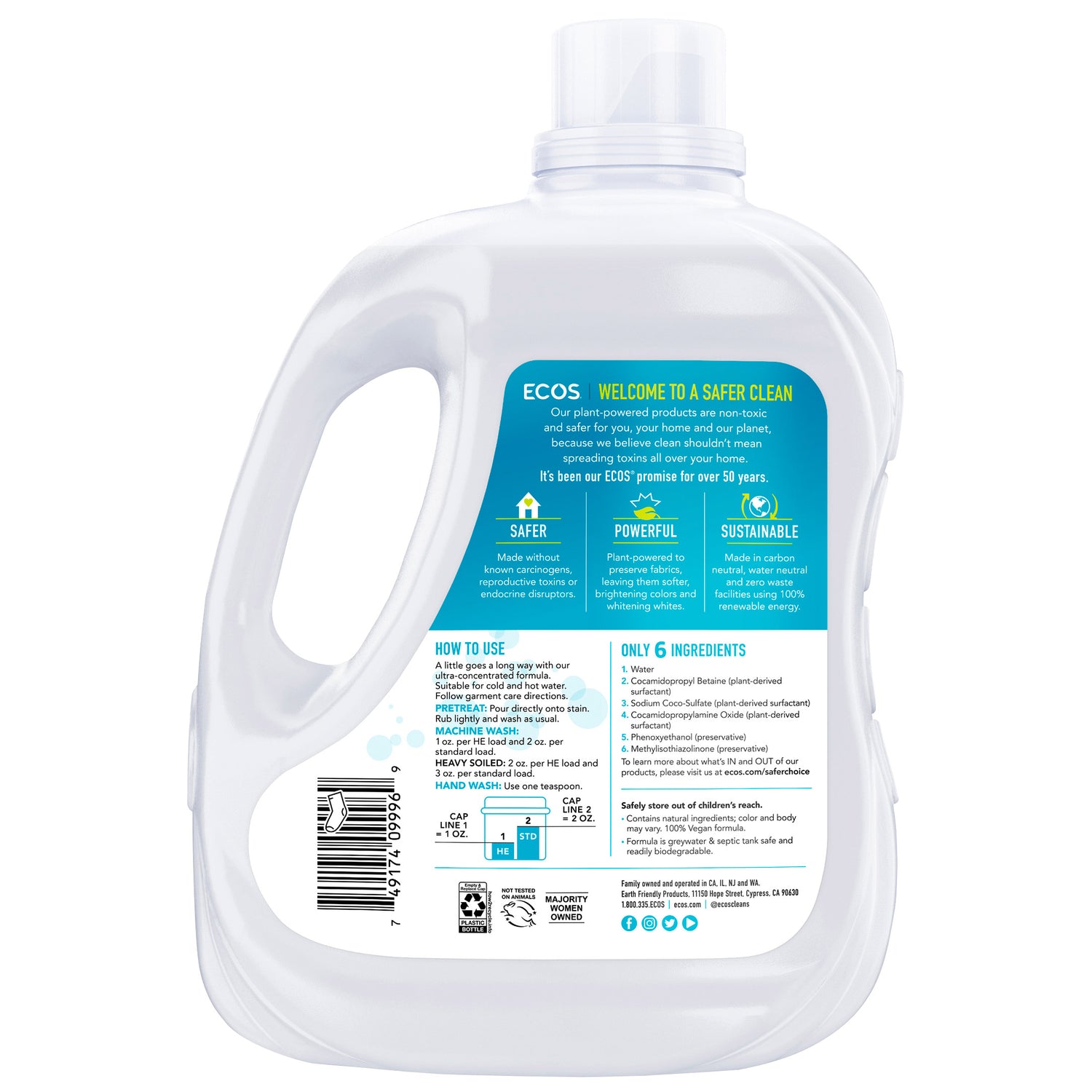 Liquid Laundry Detergent, Free & Clear, 210 Loads, 210 Fl Oz, 2-Count