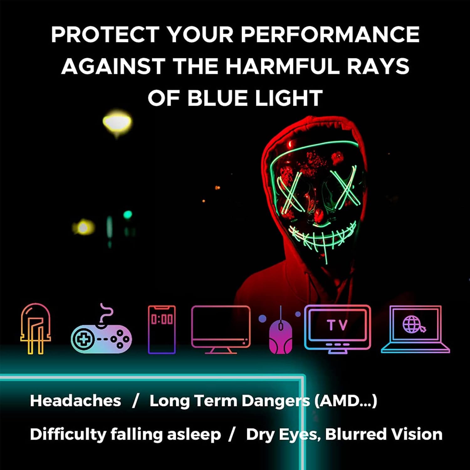 Blue Light Blocking Glasses Gaming Computer Glasses Powerful Professional Screen Filter