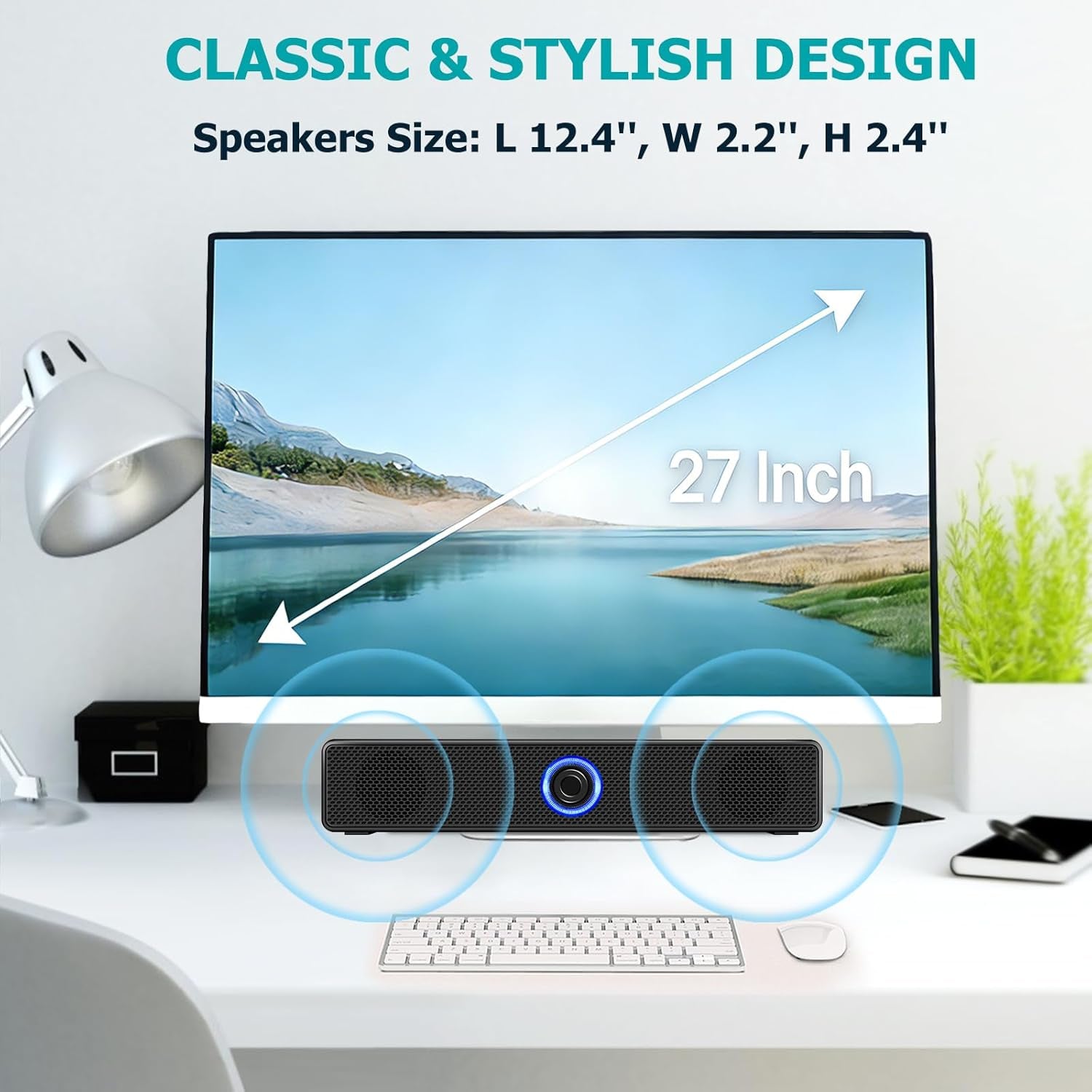 Computer Speakers, USB-A Powered PC Speakers Wired Stereo Desktop Speakers with 3.5Mm AUX Audio Plug (No Bluetooth) for Computer, Desktop, Laptop, PC [2026 Version]