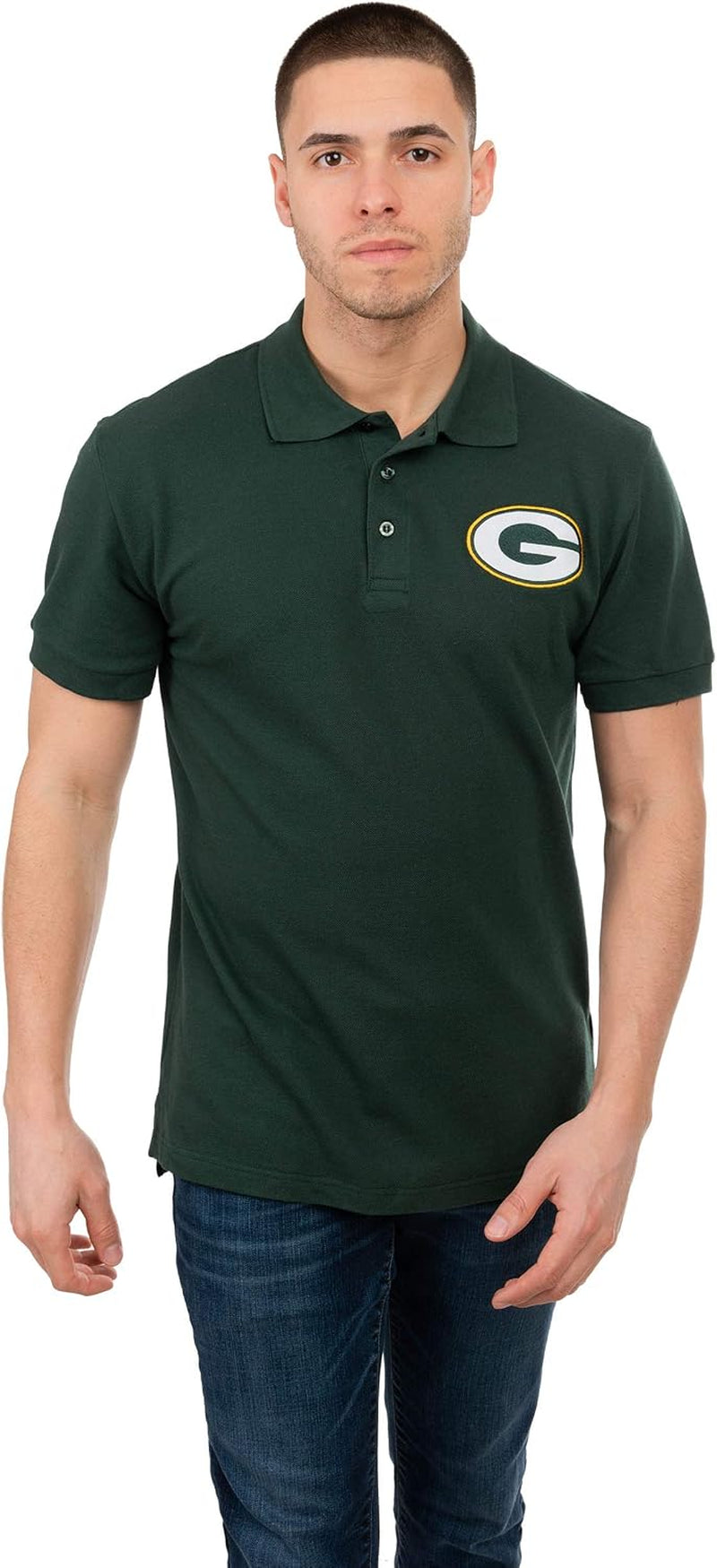 NFL Mens NFL Team Logo Casual Color Polo Short Sleeve Shirt