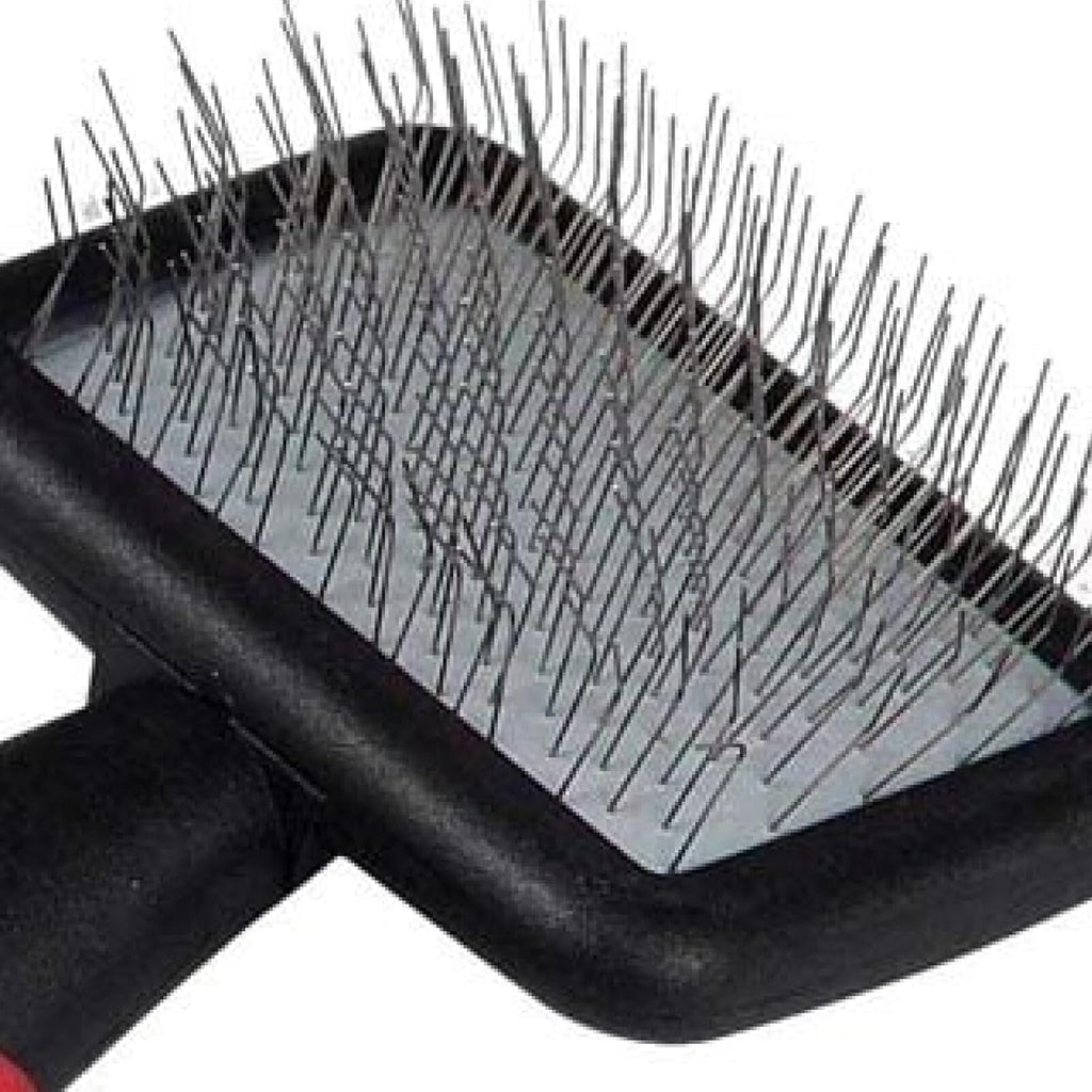 Paw Brothers Mini Pin Tiny Flat Slicker Brush for Dogs, Professional Grade, Stainless Steel Pins, Flexible Head, Comfort Grip, Mini Size, 4.75" X 2.25" X 1.5"