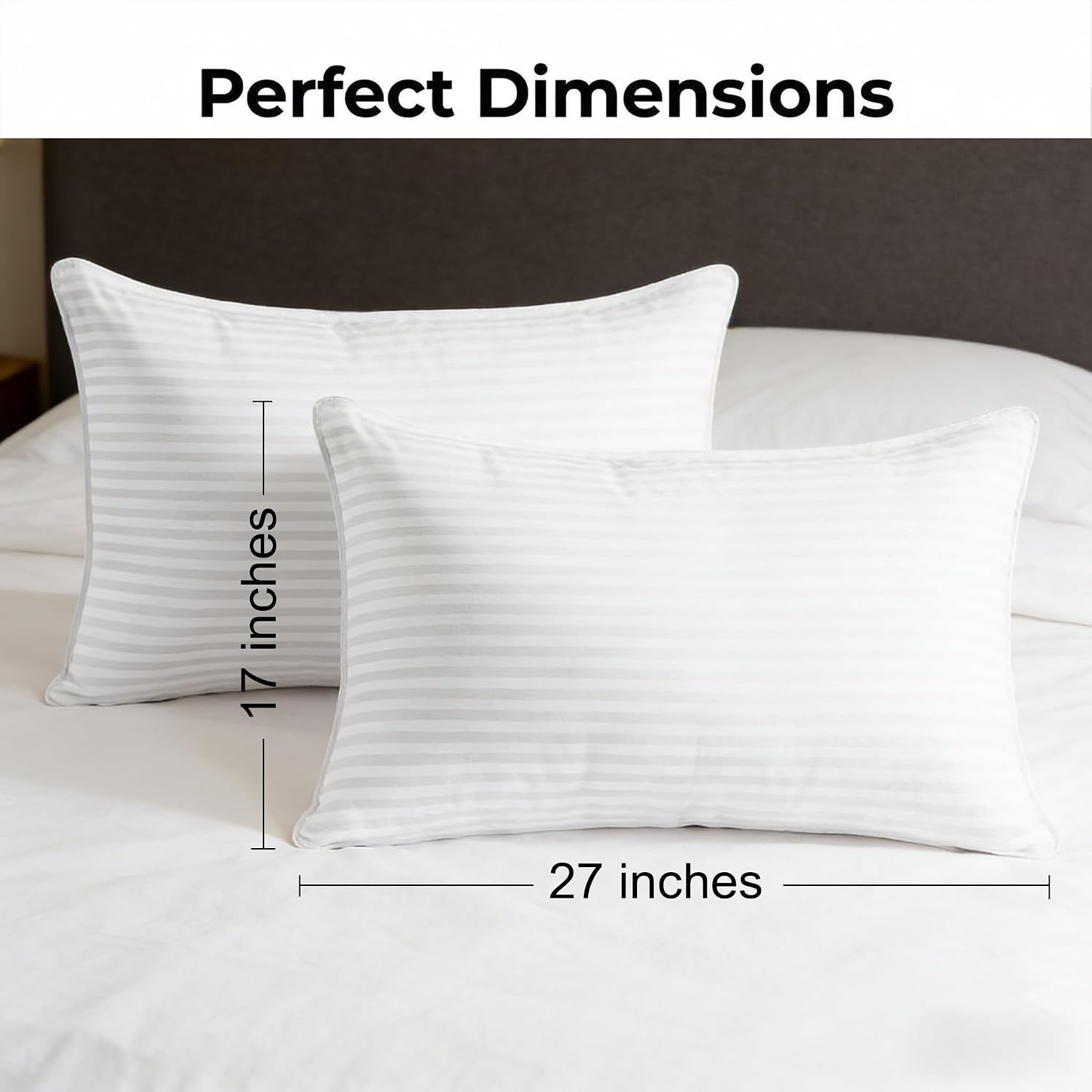 Decorative Pillows, Inserts & Covers Throw Pillows for Bed | 27X17 Queen Size Bed Pillows for Sleeping Premium Fill Pillows, Soft Supportive Hotel Quality Sleeping Pillows