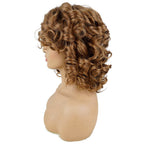 Curly Wig with Bangs Wigs for Black Women Honey Blonde Short Synthetic Hair Wigs (#30 Honey Blonde)