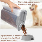 Dog Cat Food Storage Container 5 to 7 Lbs, Airtight Pet Food Dispenser with Easy-Pouring Spout & Measuring Cup, Portable Kibble Container for Travel Dog Food Storage