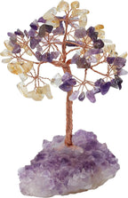 Amethyst & Citrine Crystal Tree with Cluster Base Tree of Life 5-6 Inch | Décor Shelf Bedroom Birthday Gifts for Women, Sister Gift Birthday Gifts for Mom Cute Home Office Decor Housewarming Present