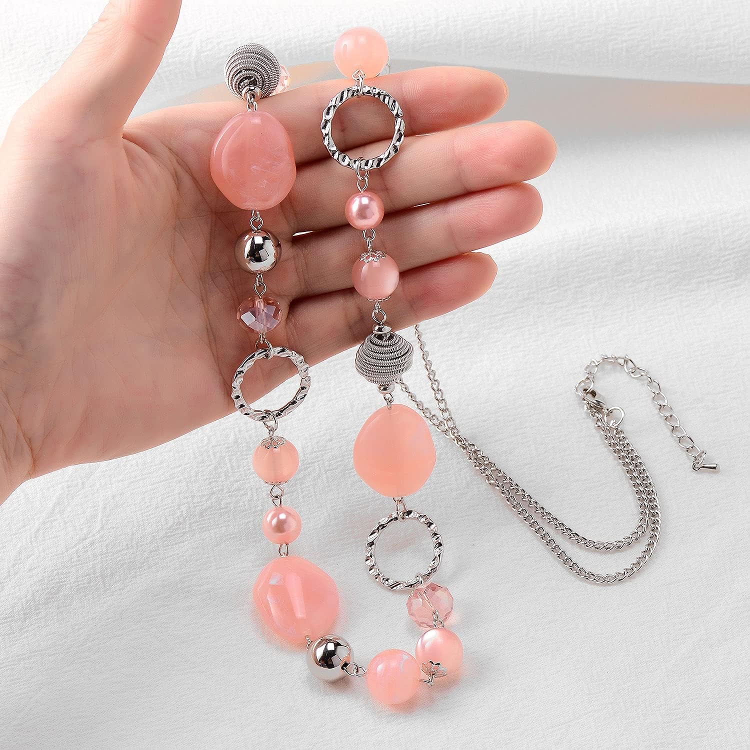 Long Beaded Necklaces for Women - Sweater Chain Fashion Jewelry Necklace Gifts for Women
