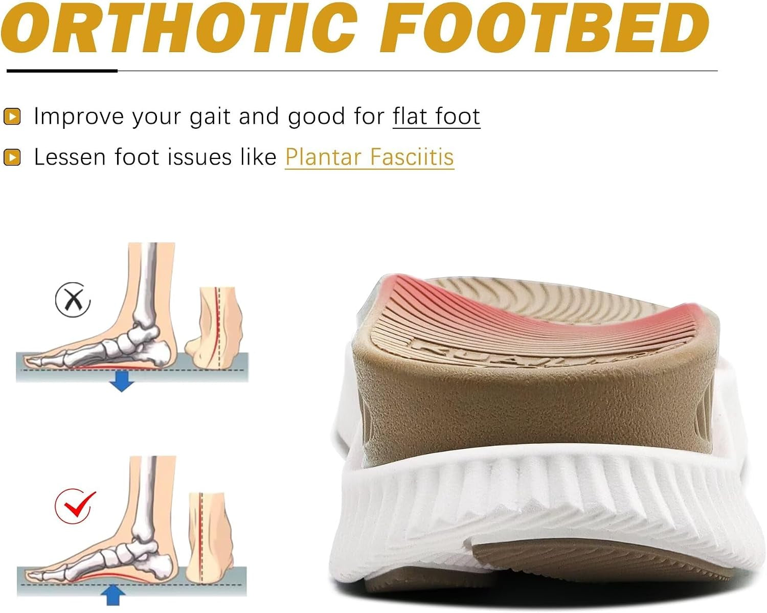 Womens Orthopedic Walking Sandals Ladies Recovery Sport Thick Athletic Cushion Outdoor Hiking Water Sandles Adjustable Strap Sandals with Comfortable Plantar Fasciitis Arch Support