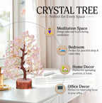 Rose Quartz Tree | Crystal Gem Tree | Meditation Crystals | Boho Home Decor | Boho Room Decor | Birthday Gifts for Wife | Friendship Gifts for Women | 10 Inch